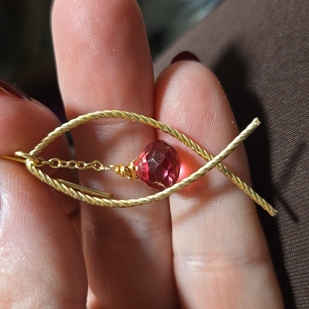 Pink tourmaline earrings - Picture 3 of 3